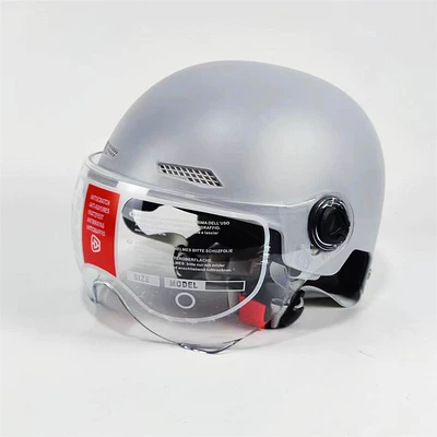 Autumn helmet for electric vehicles, 3C certified, unisex, safe for home use, commuting, and portable, suitable for motorcycles, wholesale (Motosiklet kaskı (dəbilqə)) - gray-transparent-short-mirror
