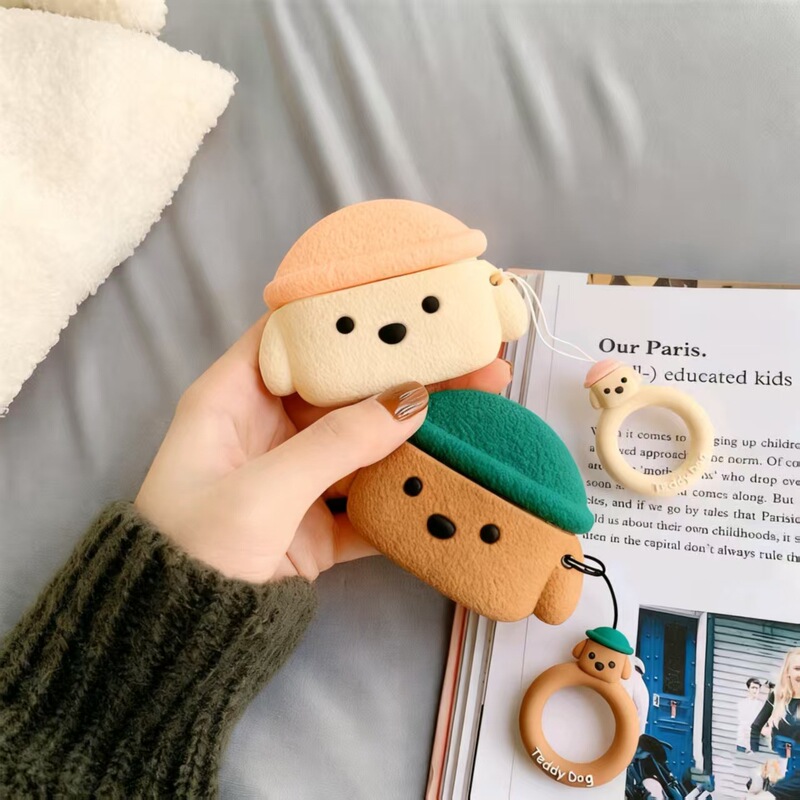 Teddy Dog Apple AirPods 1/2/3 Generation Wireless Apple Bluetooth Earphone Pro2/3/I12 Protective Case Trendy Teddy Dog Apple AirPods 1/2/3 Generation Wireless Apple Bluetooth Earphone Pro2/3/I12 Protective Case Trendy
