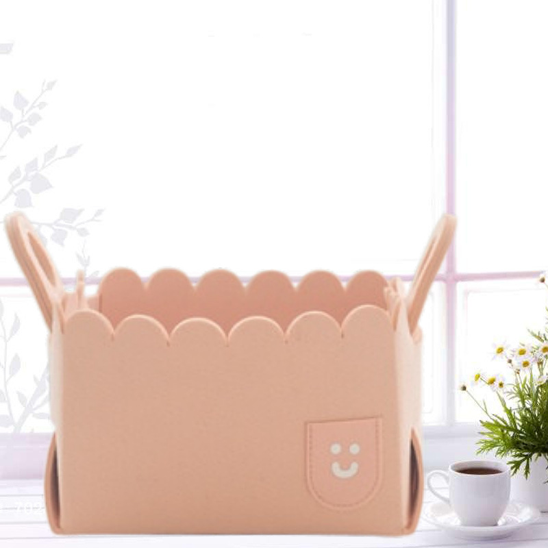 [Cesta de almacenamiento de fieltro] transfronterizo Nueva cesta de almacenamiento de fieltro escritorio multicolor habitación de los niños dormitorio sala de estar cesta de almacenamiento