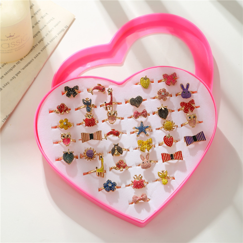 Alloy Cartoon Animal Ring Children's Jewelry Mixed Models 36 Ring Wholesale display picture 1