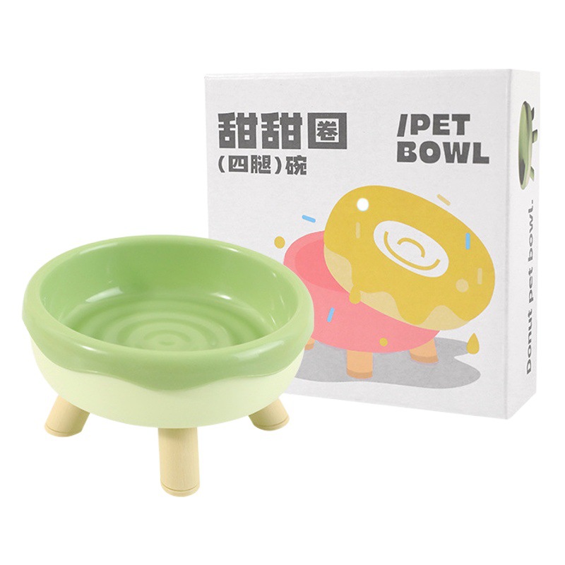 Cuello para gatos Cuenco para gatos Donut Cuenco para pies altos Tazón para gatos anti-volcado Tazón para beber para gatos Tazón para mascotas de plástico Spot al por mayor