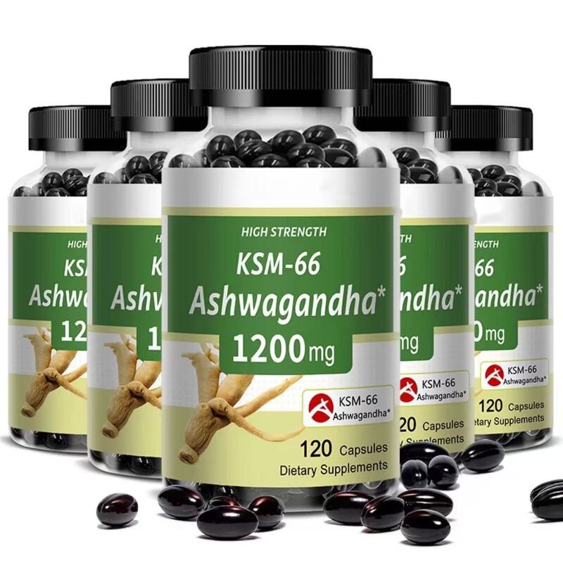In-Stock Tk Cross-Border Foreign Trade Hot-Selling Product Ksm-66 Ashwagandha 120 Capsules Supplement In-Stock Tk Cross-Border Foreign Trade Hot-Selling Product Ksm-66 Ashwagandha 120 Capsules Supplement