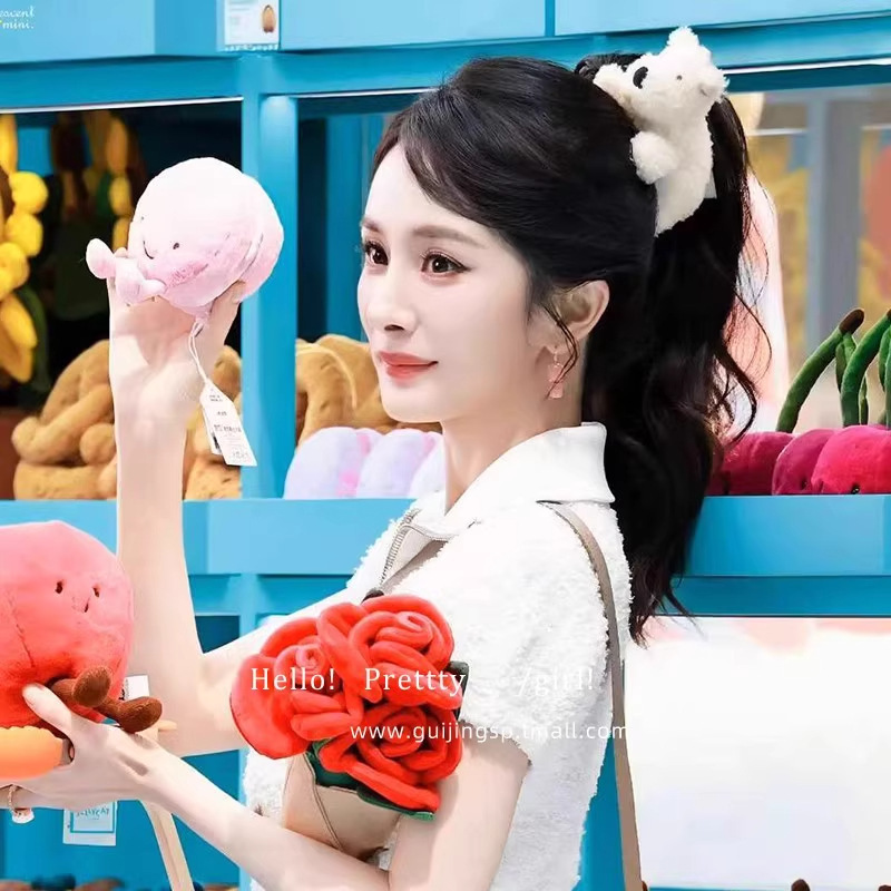杨幂同款少女感西高地小狗发夹精致可爱扎发鸭嘴夹后脑勺夹子头饰|undefined