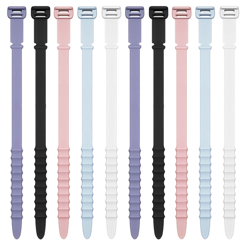 180mm Extended Silicone Cable Tie Organizer, Earphone Data Cable Storage Silicone Strap, Extended Version 180mm Extended Silicone Cable Tie Organizer, Earphone Data Cable Storage Silicone Strap, Extended Version