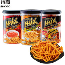 泰国进口VFOODS Mix脆脆条罐装150g 原味辣味虾条休闲膨化零食品