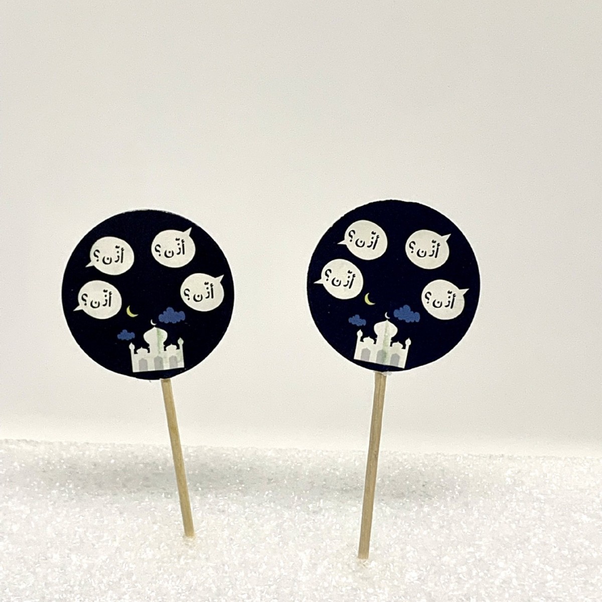 Tarjeta de palillo de dientes de papel grueso de doble cara-insertando Tarjeta de pastel de cumpleaños Decoración de Pastel de papel-insertando plug-in 24 piezas