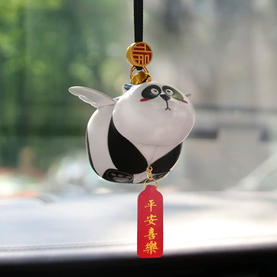 decoration Ping An Internet famous: Car hanging - plastic-pendant-panda-ping-an-joy