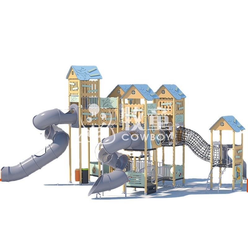Diapositiva grande de los niños al aire libre anti-Bette equipo de diapositivas diapositiva de plástico fabricante de equipos de la diversión de la casa del árbol