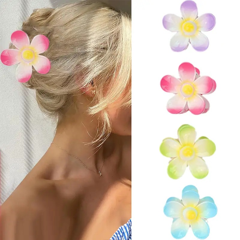 Women's Sweet Simple Style Flower Plastic Stoving Varnish Hair Claws display picture 2