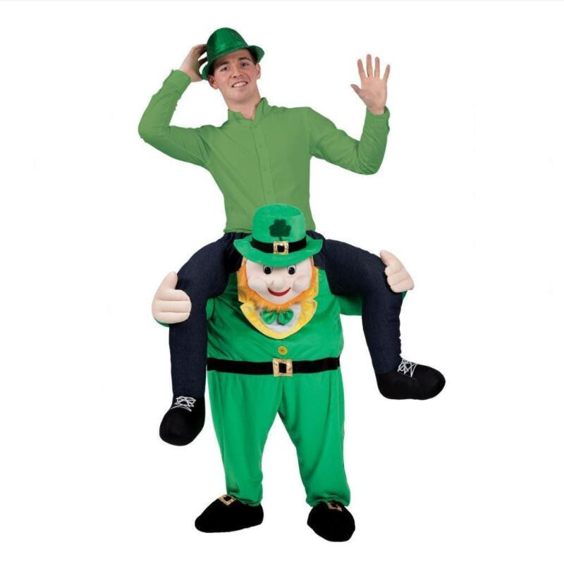 白胡子圣诞老人背人魔性裤子卡通假腿裤青蛙麋鹿人偶服装搞笑派对