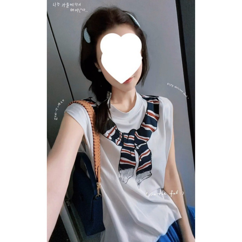 Meiyang Shawl Vest Lyocell Cotton_Printed Round Neck Pleated Rolled Edge Sleeveless-A0445 Wednesday