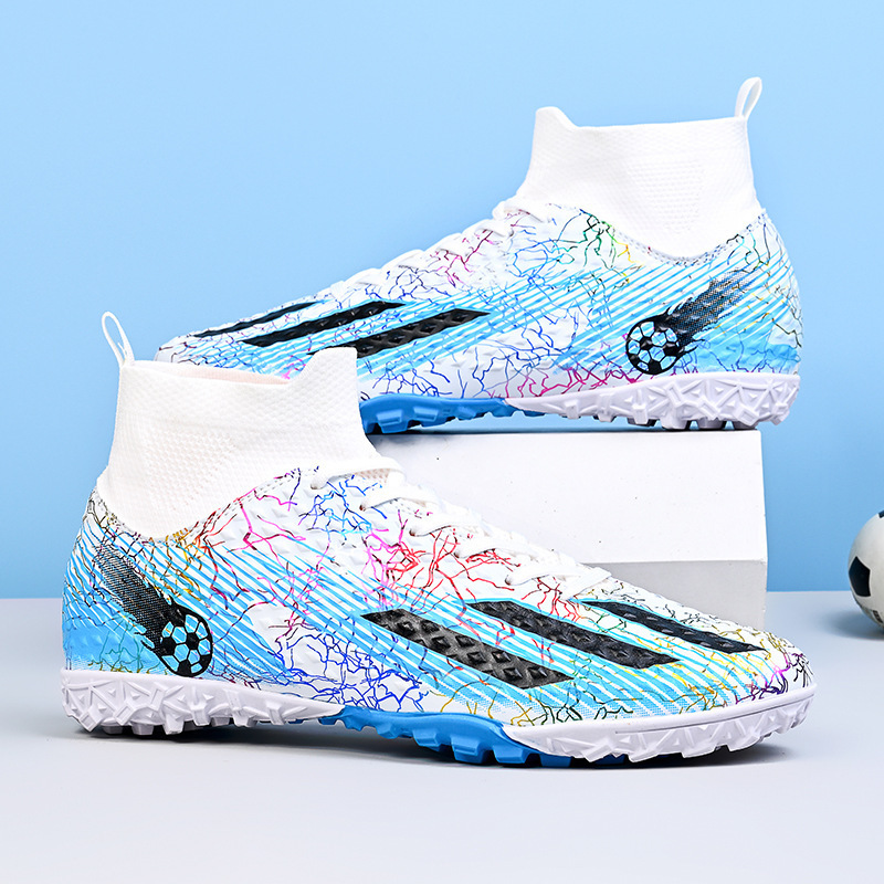 Zapatos de Entrenamiento de Fútbol de Caña Alta para Jóvenes TPU Ligero para Césped Natural y Artificial