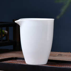 无手柄陶瓷公道杯 玉瓷功夫茶海白瓷匀杯分茶器 单个茶具茶道配件