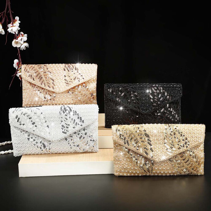 Cross-Border European and American Fashion Pleated Envelope Bag, Elegant Dress Evening Clutch Bag, Party Evening Bag, Ladies' Banquet Bag