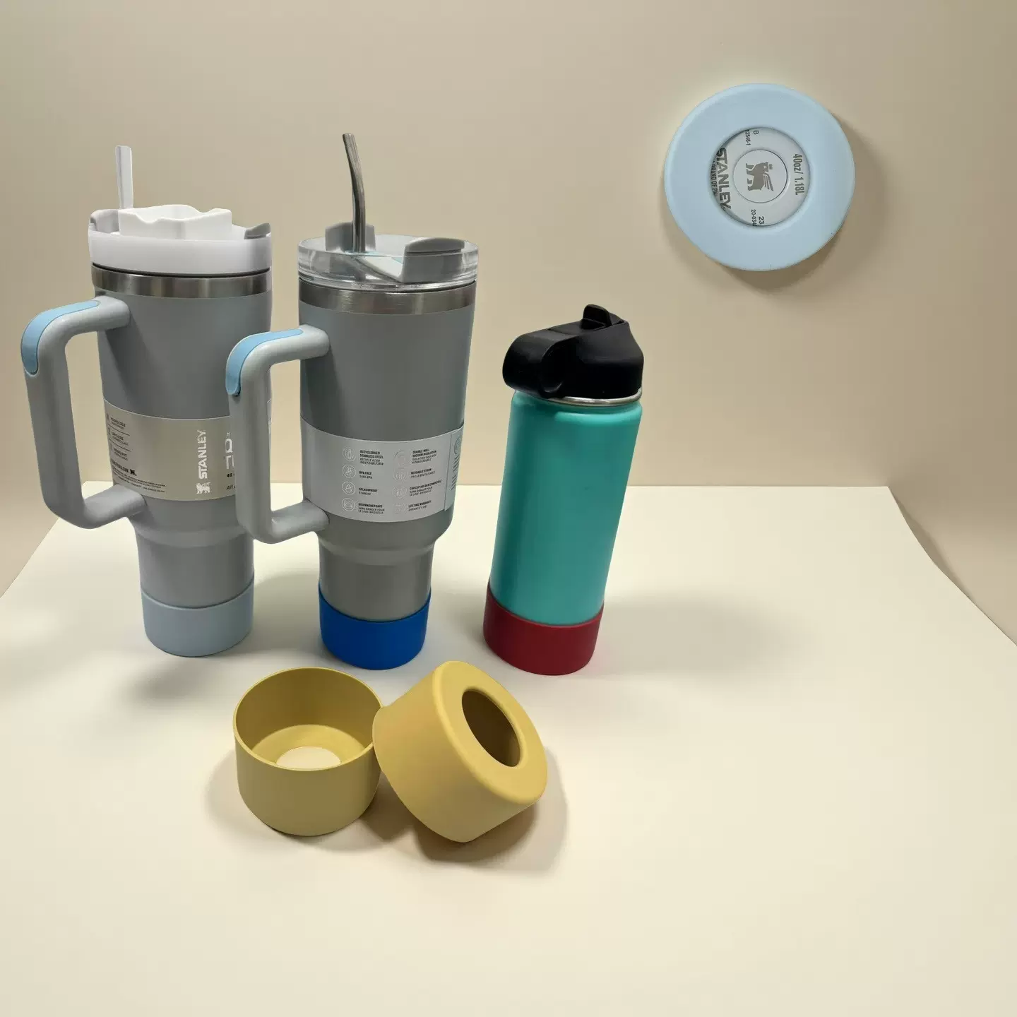 适用Stanley硅胶水杯保护套直筒防滑隔热杯套7.5cm硅胶杯套杯底套