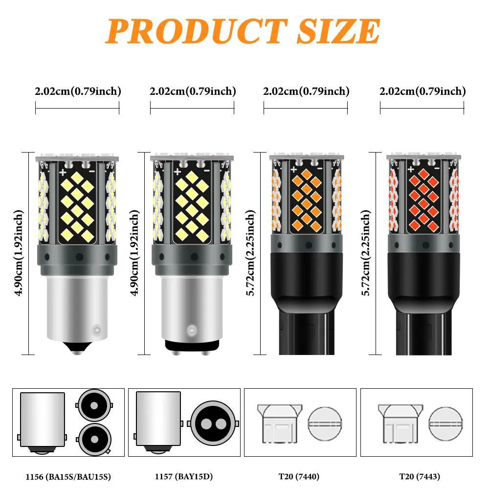 Car LED light 1156 2025 81SMD brake light 1157 turn signal 7440 bright reversing light