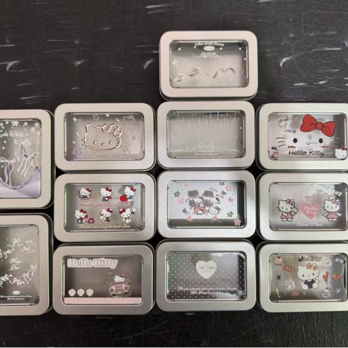 Popular High-Appearance Cartoon Small Windowed Tin Box for Exquisite Earrings, Hair Clips, and Celebrity Cards, Visible Gift Storage Box