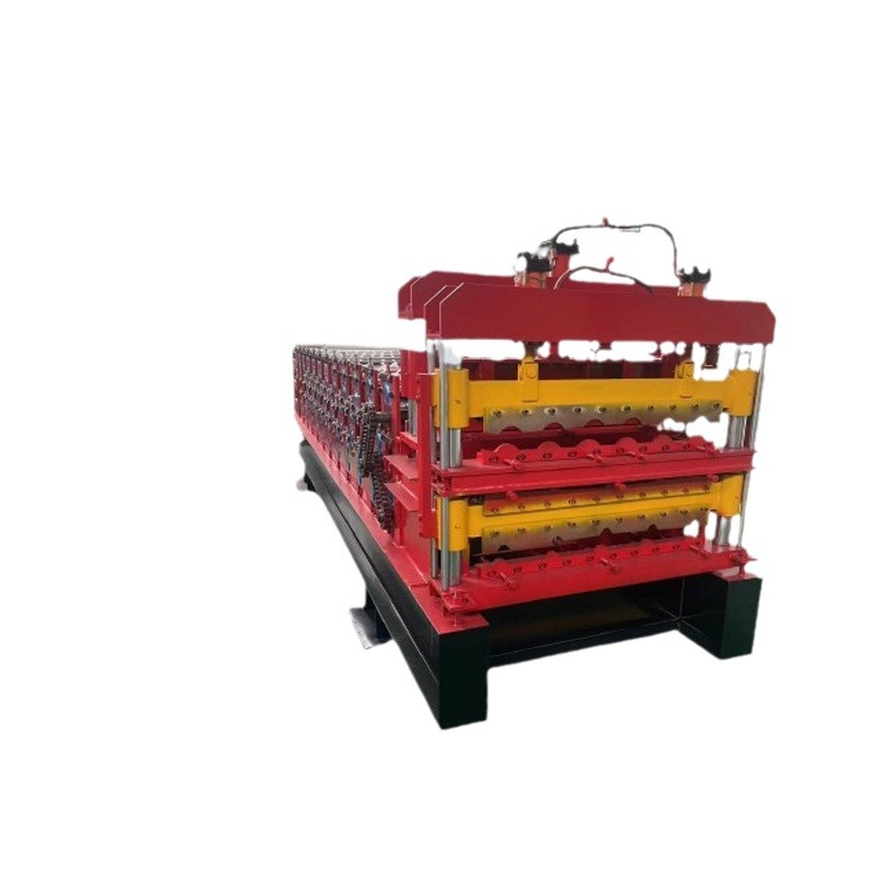 Prensa automática de baldosas vidriadas de doble capa de bambú Máquina formadora de acero de color de baldosas de cuero de hierro Prensa de baldosas vidriadas de resina