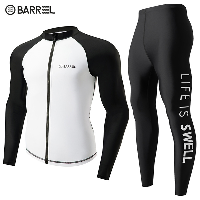 Diving Suit Men's Quick-drying Sun Protection Swimsuit Jellyfish Surfer Suit Slim-fit Spa Split Long-sleeved Trousers Swimsuit