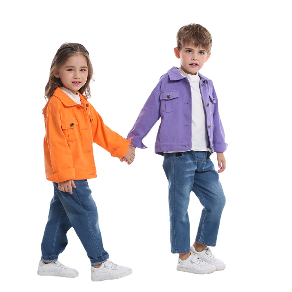 Chaqueta para niños de algodón de lana de un solo pecho de estilo de moda de otoño 2025 nuevos hermanos y hermanas solapas tops coreanos de manga larga kids image 4