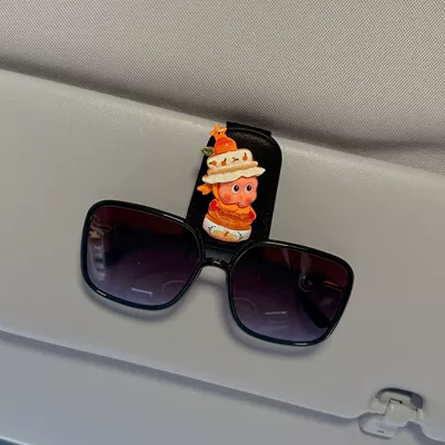 visor magnetic storage rack for — Car Glasses Clip/Bill Clip - orange-jam-black-glasses-clip