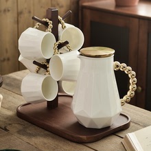 輕奢冷水壺陶瓷套裝家用客廳飲料茶具涼水杯耐熱高溫防爆果汁茶壺
