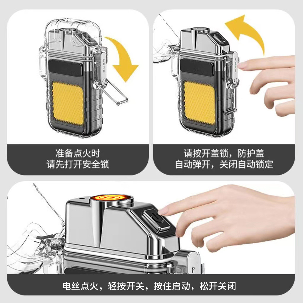 Transfronterizo nuevo encendedor de cigarrillos al aire libre luz de emergencia multifuncional mini llavero luz de trabajo impermeable linterna portátil