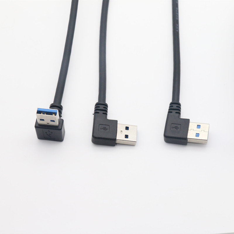 USB 3.0双弯头数据线 usb 左弯对Am右弯转接线 usb公转公对拷线-阿里巴巴