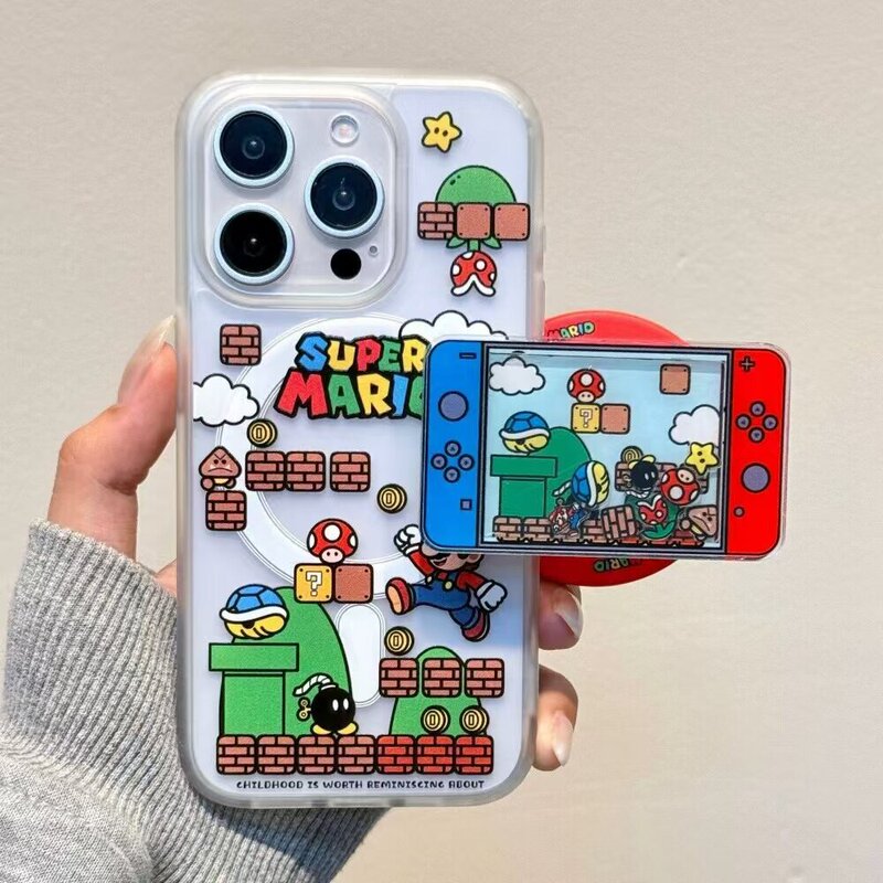 Super Mario Shake Stand Is Suitable for Samsung S26Ultra Mobile Phone Case S24 Magnetic Suction S23/22+ Apple 17 Super Mario Shake Stand Is Suitable for Samsung S26Ultra Mobile Phone Case S24 Magnetic Suction S23/22+ Apple 17