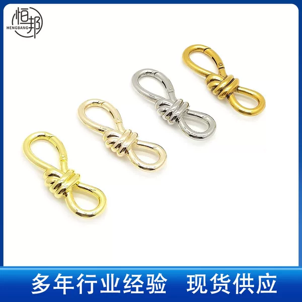 Spot Wholesale Luggage Decorative Buckle Bag Hardware Accessories 8-Character Buckle Bow Spring Ring DIY Handmade Rope Knot Buckle