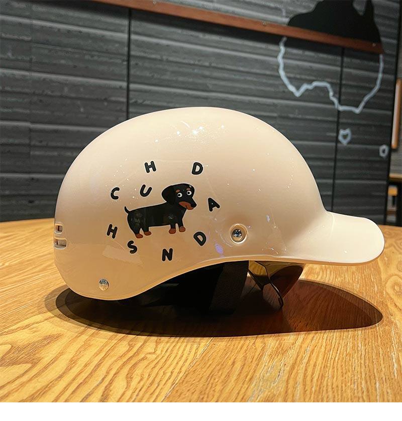 Cute Cartoon Safety Helmet for Women, New National Standard 3C Electric Vehicle Helmet, Sun Protection Motorcycle Helmet