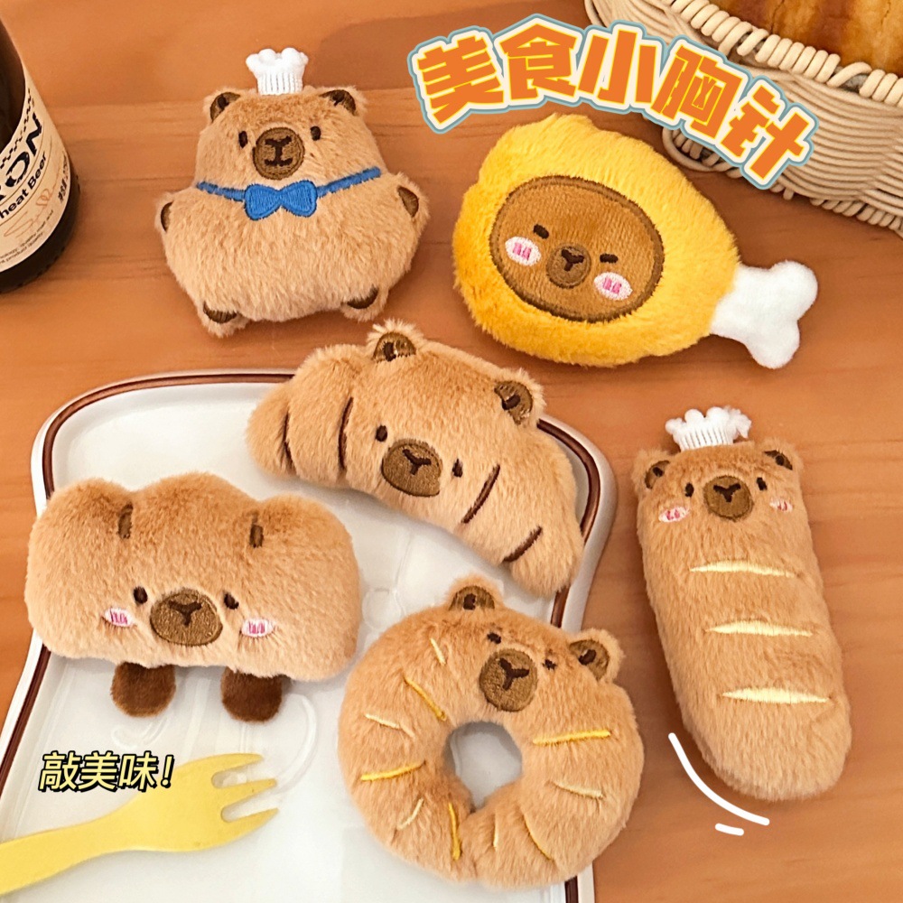 Creativo lindos cerdos cerdos broches de comida niña dibujos animados muñeca decoración de comida juguete muñeca pan al por mayor pin de delfín