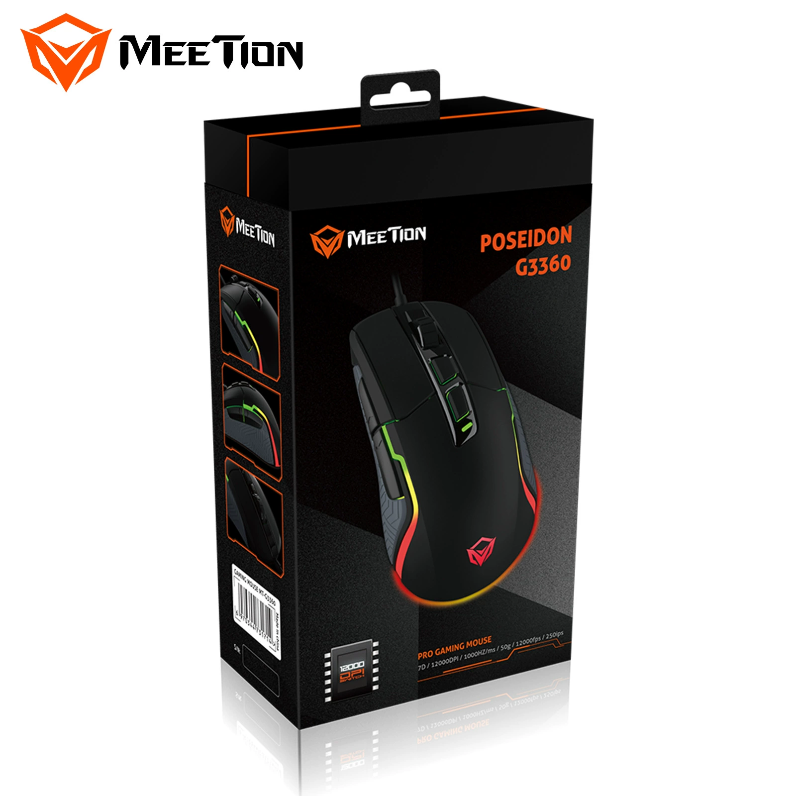 MEETION Mishen G3360 проводная RGB мышь, 7 уровней DPI, игровая, программируемая