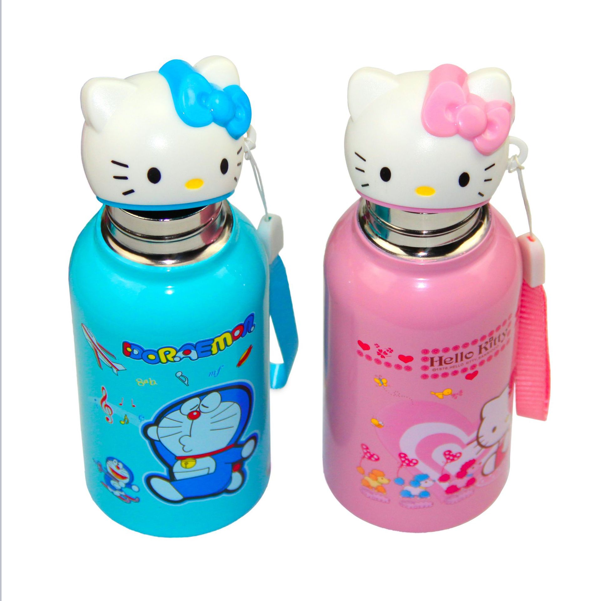 Recién lanzado de doble capa de acero inoxidable 304 cabeza de gato taza termo publicidad de regalo de coche deportes para niños taza de agua portátil