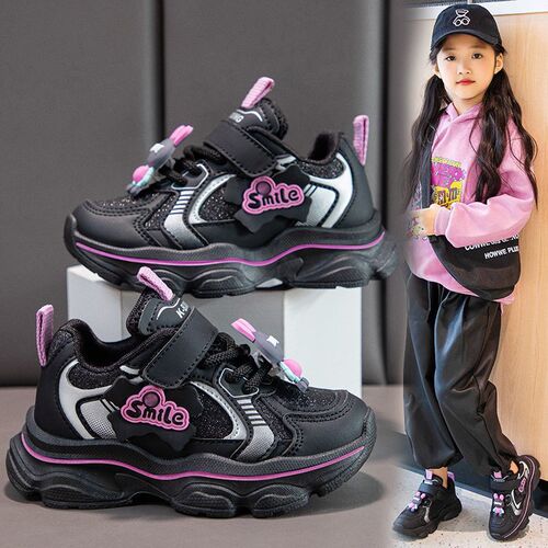Children's Sports Shoes New Autumn Leather Waterproof Kids Korean Style Daddy Shoes Middle School Leisure Running Shoes