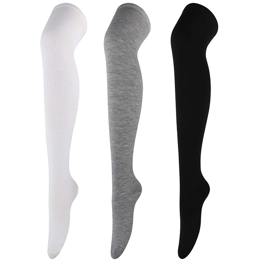 Women's Basic Solid Color Polyester Cotton Polyester Jacquard Socks Over The Knee Socks display picture 2