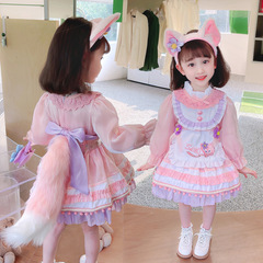 2024 Spring New Girls' Dress Korean Version Lolita Princess Dress Performance Costume Embroidered