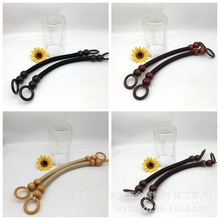 36CM圆珠胶绳编织木提手 多色木珠手挽 手工包拎手 手柄 把手