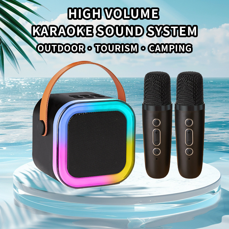 K12 Bluetooth ワイヤレスオーディオマイクマイクオールインワンオーディオ屋外スピーカーカラオケ Bluetooth 小型オーディオサブウーファー|undefined