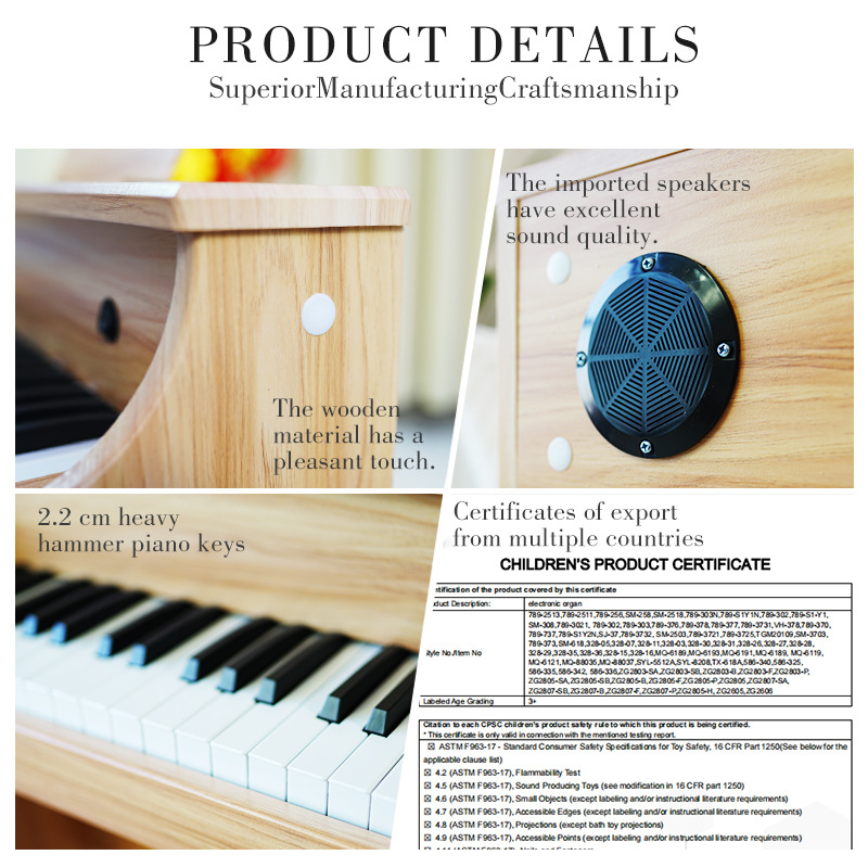 Piano electrónico para niños principiante piano puede tocar madera Año Nuevo piano infantil bebé música juguete regalo