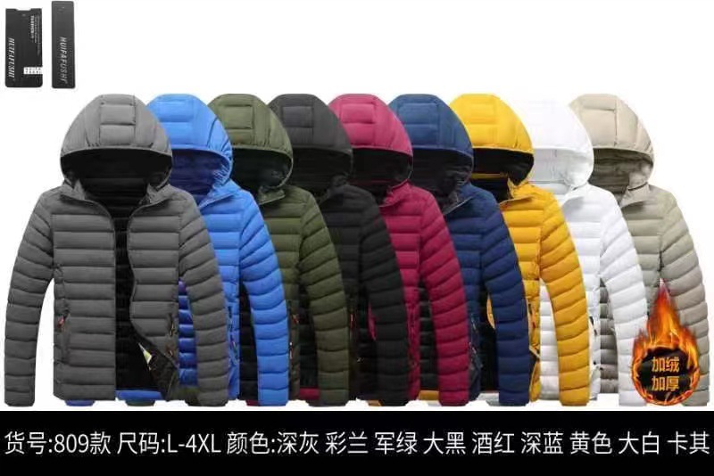 Chaqueta acolchada de algodón engrosada forrada con forro polar para hombre de otoño e invierno transfronterizo chaqueta acolchada de algodón costilla chaqueta acolchada de algodón con capucha de talla grande al por mayor