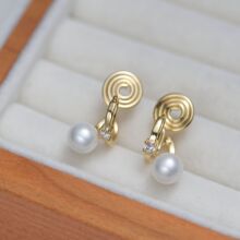 经典不过时特别设计感珍珠无耳洞蚊香盘耳夹女高级轻奢耳饰新款潮