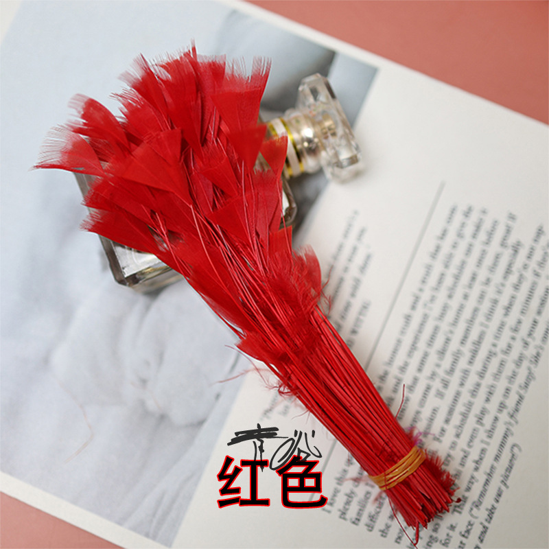 Fábrica directa pequeña serie de plumas rojas DIY accesorios accesorios de artesanía ropa accesorios escenario plumas