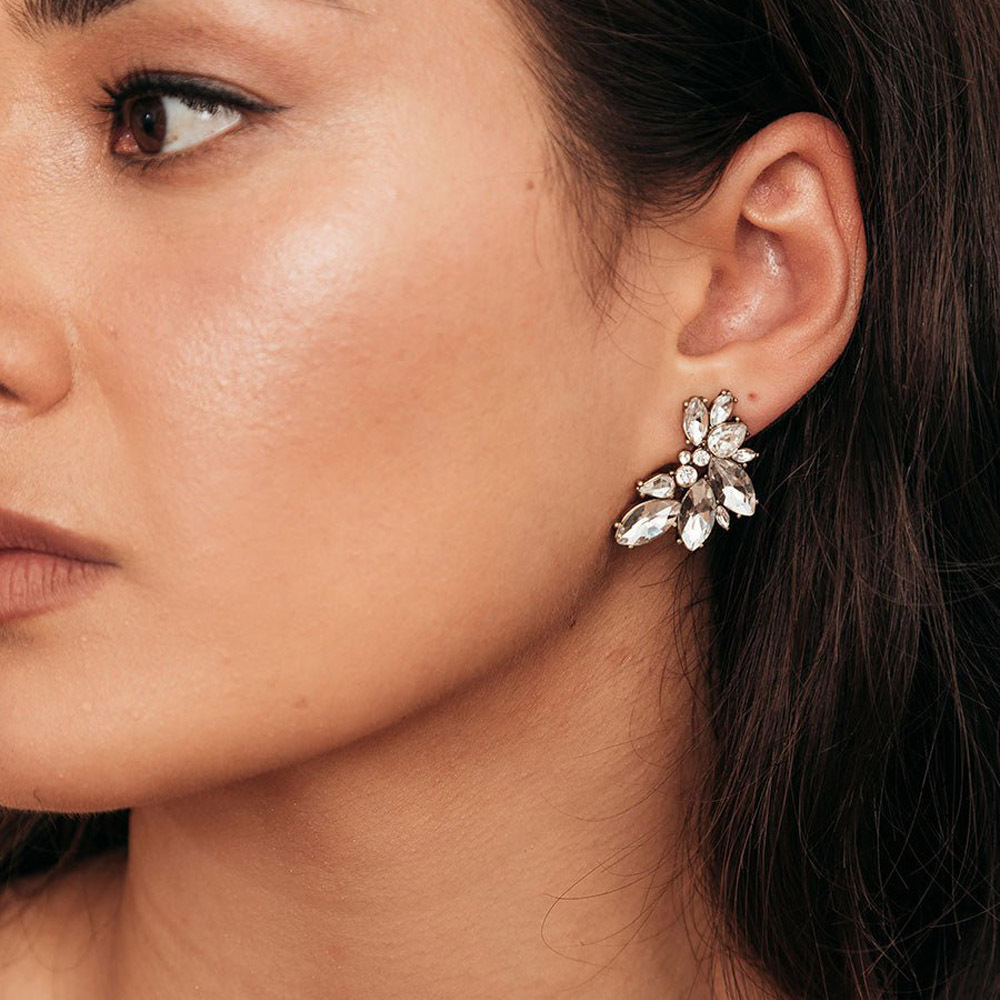 1 Pair Irregular Elegant Rhinestone Plating Ear Studs display picture 1