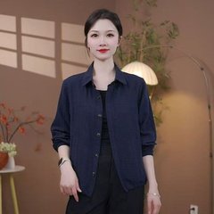一件代发直播爆款2025秋季新款时尚纯色洋气百搭衬衫外套上衣女装