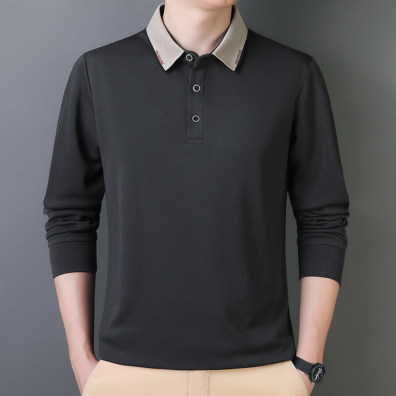 5XL - 9XL primavera y otoño hombre camiseta polo de manga larga papá más camiseta de tapa grande hombre camiseta casual universal