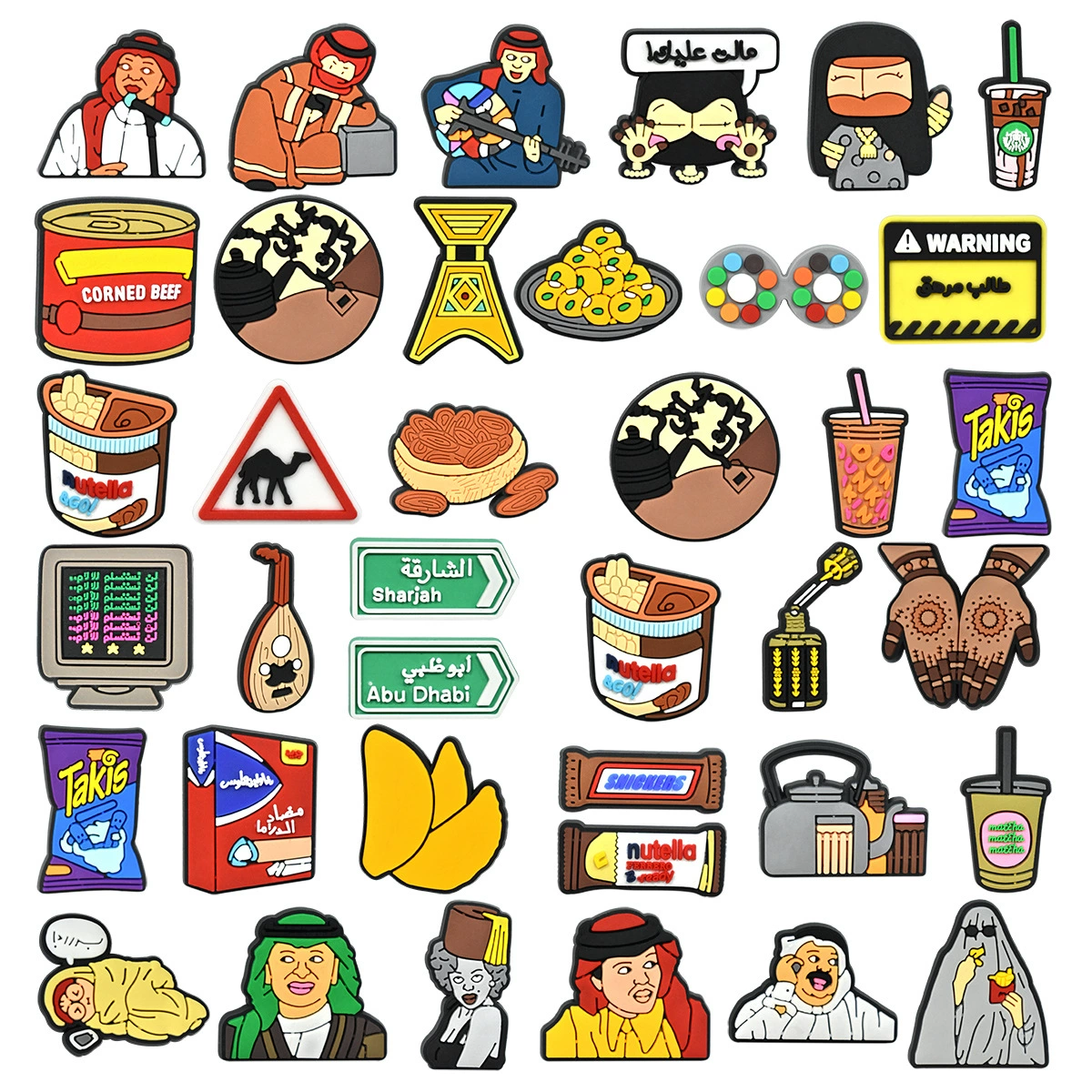 Креативный мультфильм еда обувь цветок Ближний Восток серии ПВХ мягкая резиновая Пряжка для обуви DIY съемные отверстия обувь декоративные аксессуары