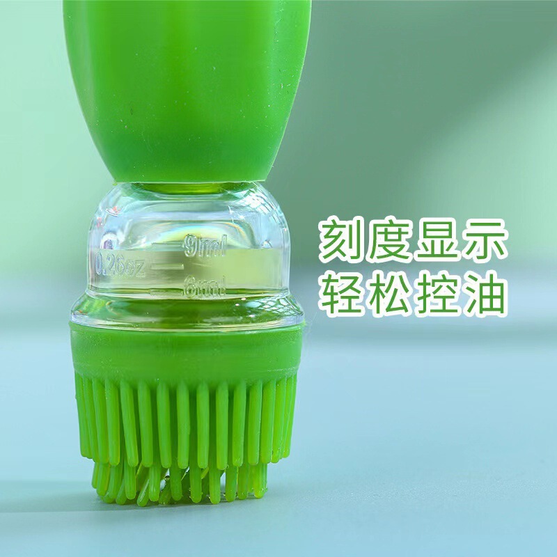 計量ブラシオイルボトルシリコーンオイルブラシキッチン家庭用逆さブラシ一体型ガラスオイルポットバーベキューエアフライヤーブラシオイルボトル|undefined
