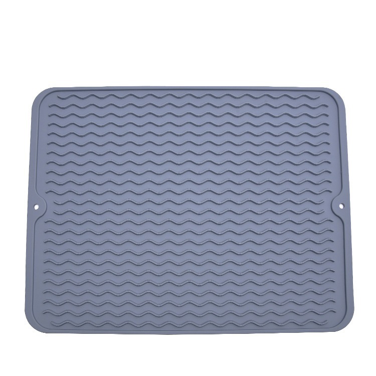 Fabricante en stock estera de drenaje de cocina de silicona ondulación del agua antideslizante aislamiento placemat horno herramienta pala estera de drenaje