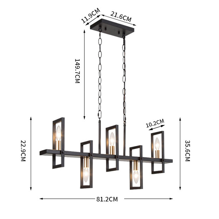 Lámparas Zhongshan Lámparas de hierro forjado retro transfronterizas Lámparas de bar de comedor y sala de estar modernas y sencillas